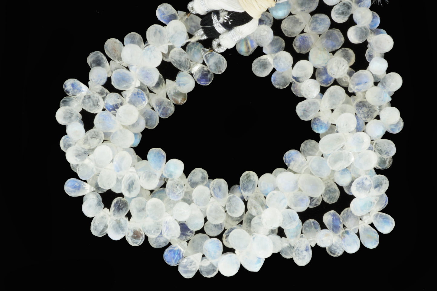 AA Blue Rainbow Moonstone 6x4mm Faceted Teardrop Briolettes
