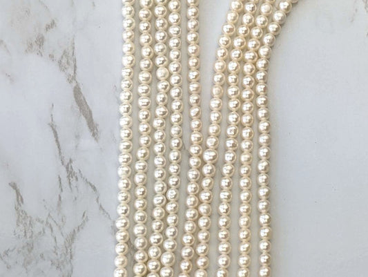 White Freshwater Pearl 3mm Smooth Rounds