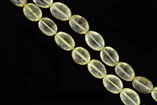 Yellow Lemon Quartz 16x12mm Faceted Drums