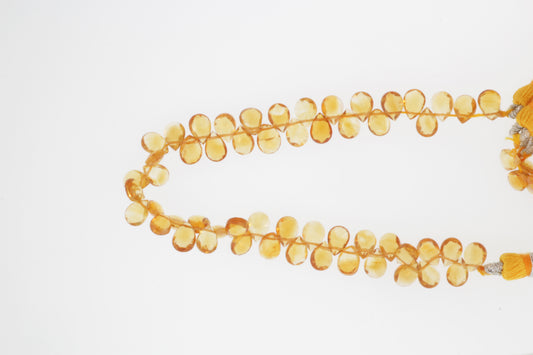 Orange Madeira Citrine 6x4mm Faceted Pear Shaped Briolettes