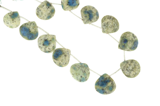 K2 Jasper 15mm Faceted Heart Shaped Briolettes