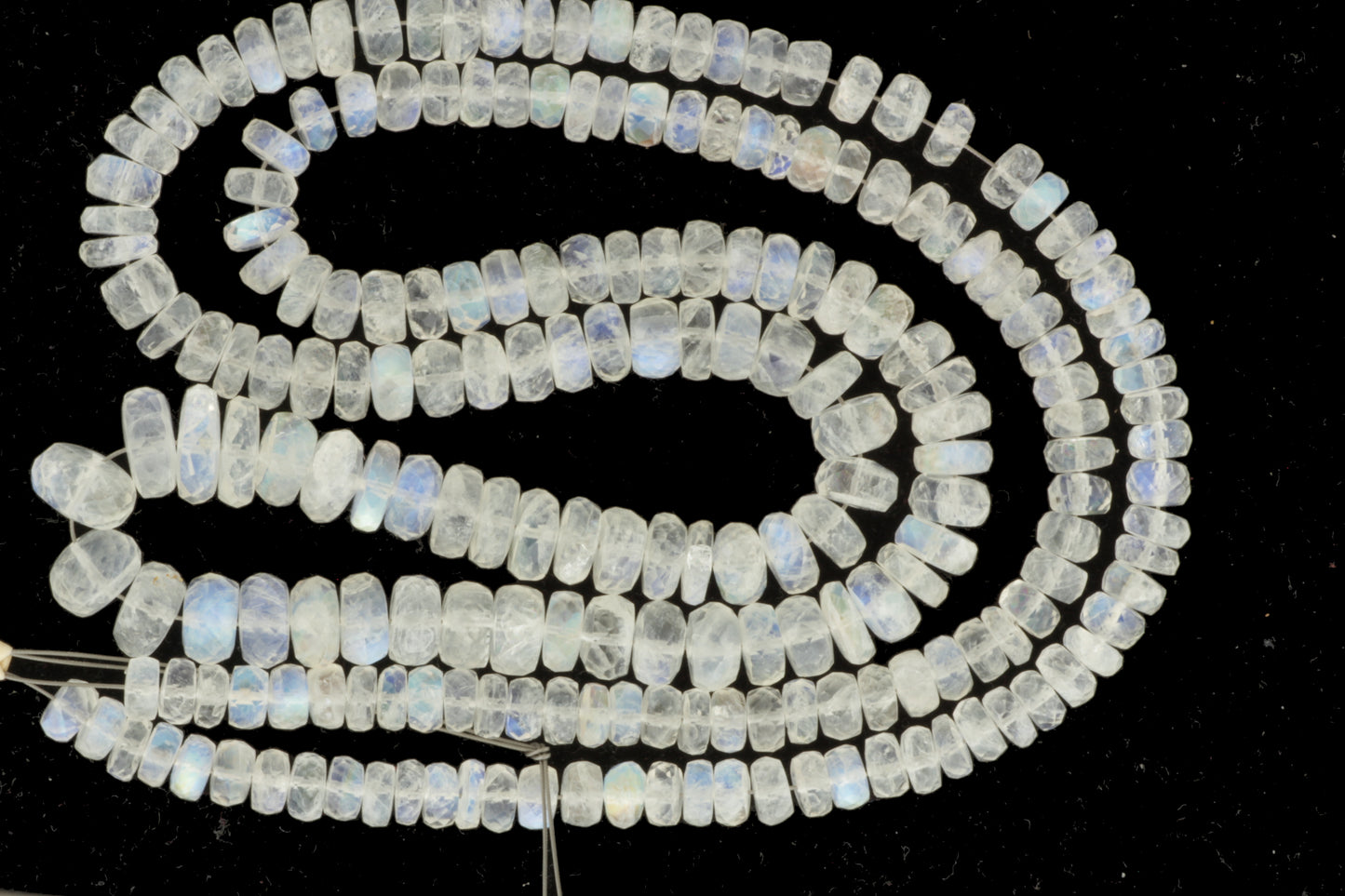 Blue Rainbow Moonstone 5mm Faceted Rondelles