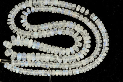 Blue Rainbow Moonstone 5mm Faceted Rondelles