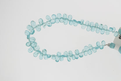 Sea Blue Apatite 6x4mm Faceted Pear Shaped Briolettes