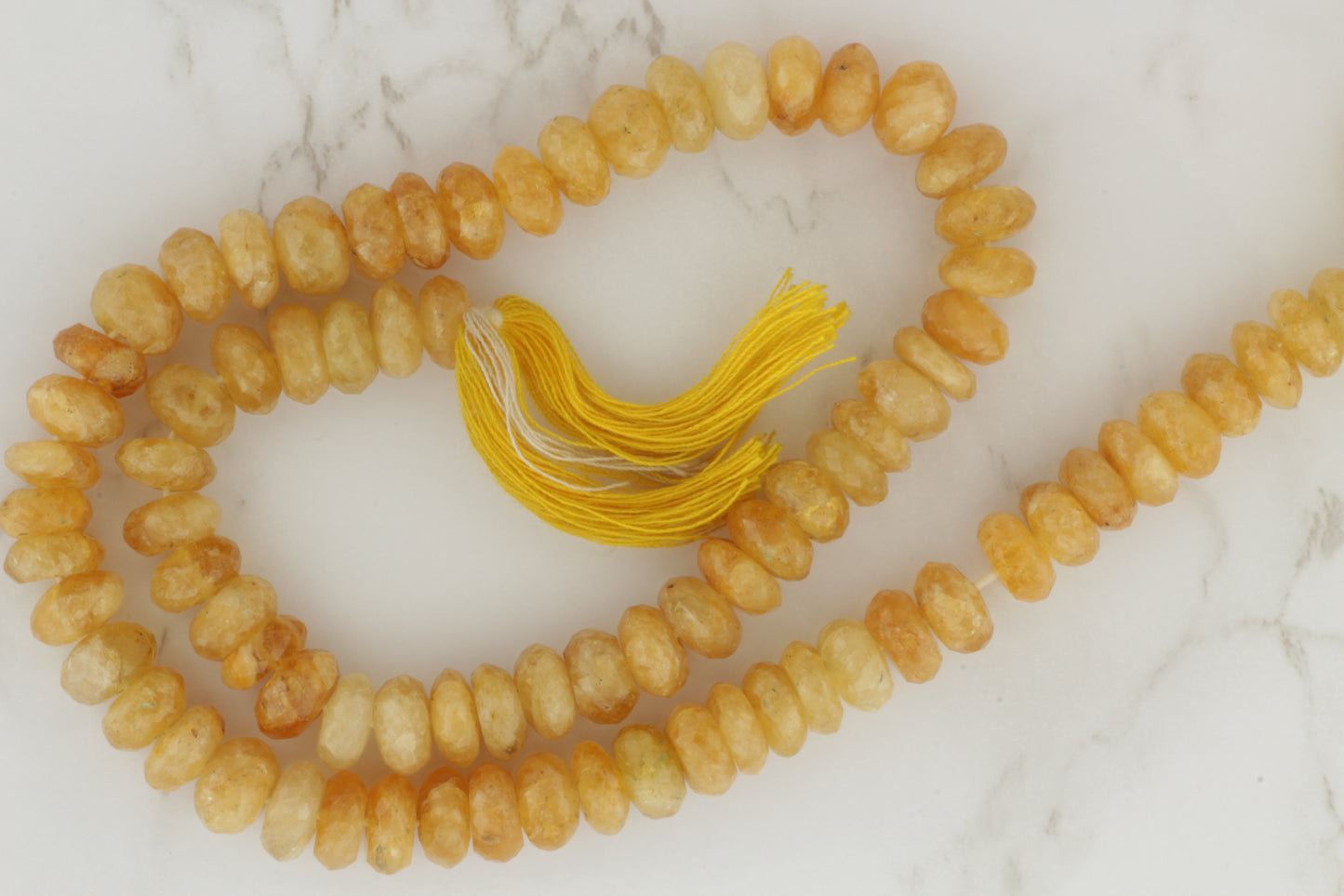 Ombre Yellow Heliodor 8mm Faceted Rondelles
