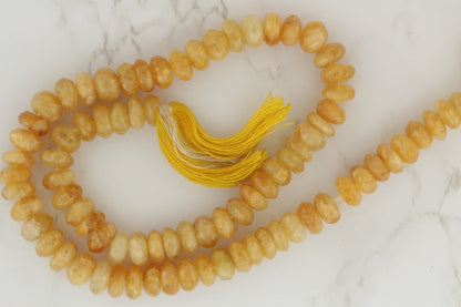 Ombre Yellow Heliodor 8mm Faceted Rondelles