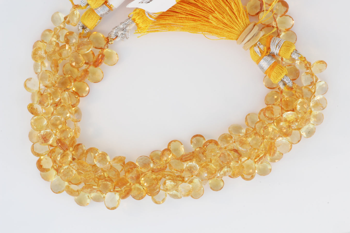 Yellow Citrine 7x5mm Faceted Pear Shaped Briolettes
