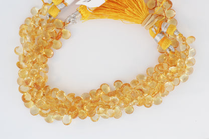 Yellow Citrine 7x5mm Faceted Pear Shaped Briolettes