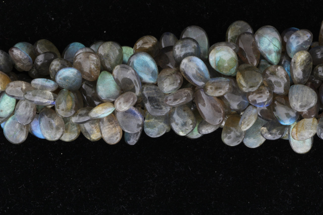 Blue Labradorite 12x8mm Smooth Pear Shaped Briolettes
