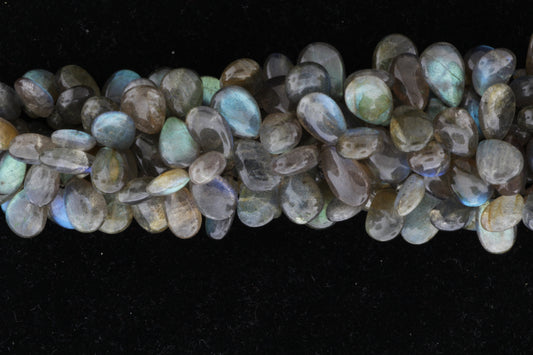 Blue Labradorite 12x8mm Smooth Pear Shaped Briolettes