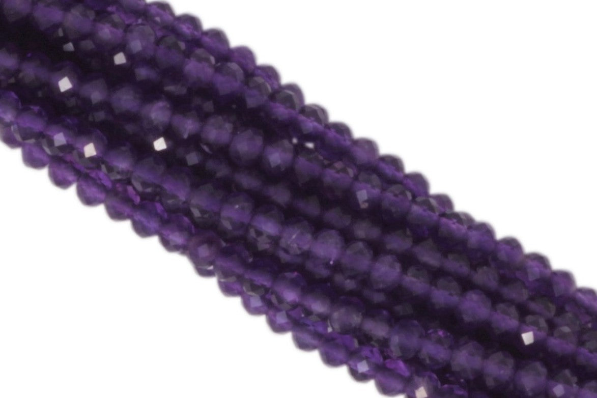 Amethyst 3.5mm Faceted Rondelles