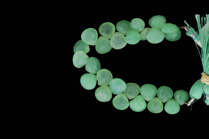 Apple Green Chrysoprase 10mm Faceted Heart Shaped Briolettes