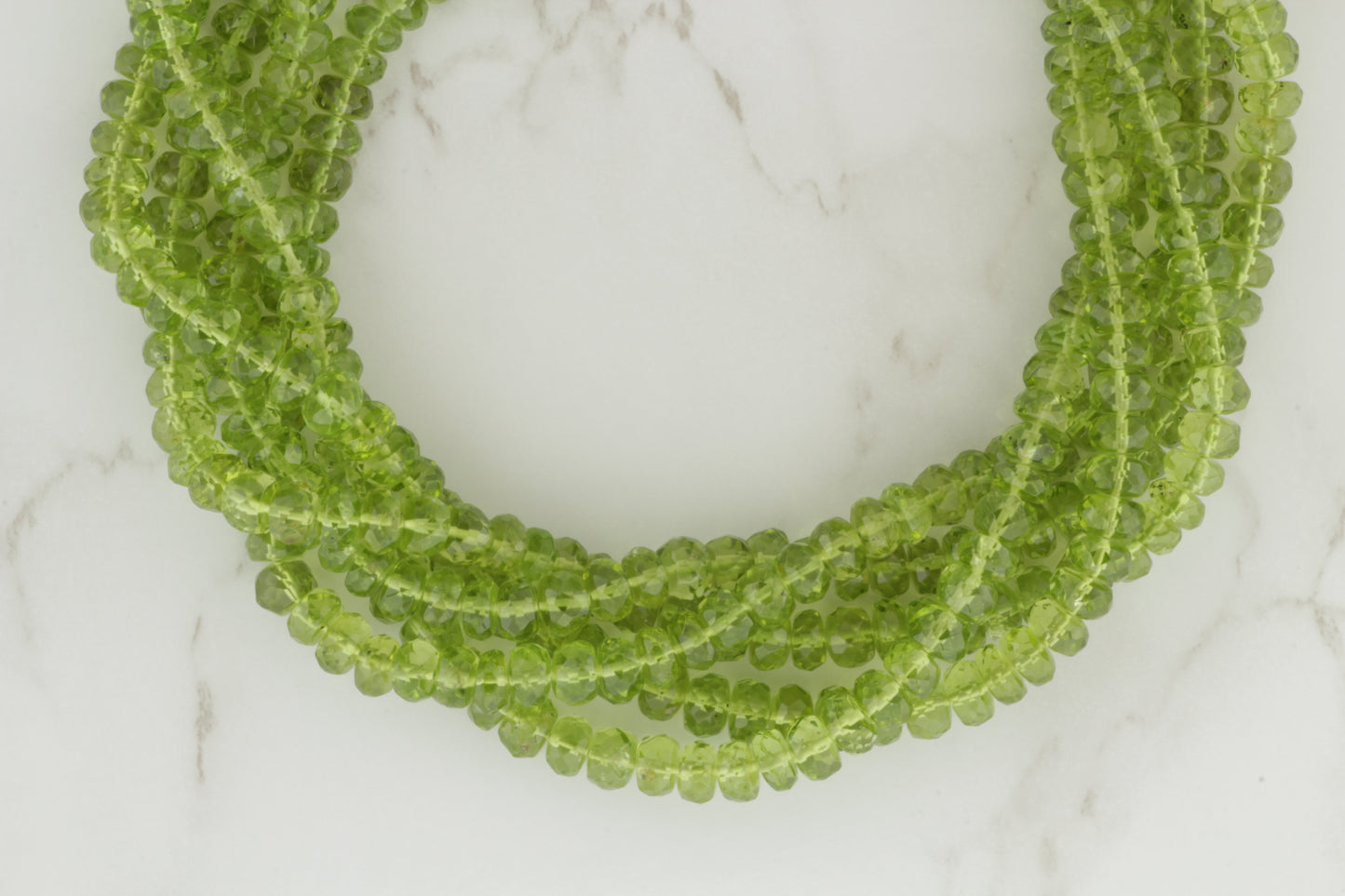 Green Peridot 5.5mm Faceted Rondelles