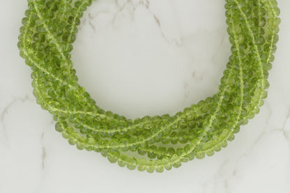 Green Peridot 5.5mm Faceted Rondelles
