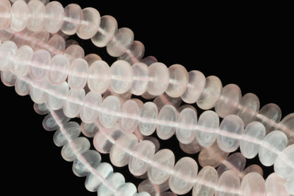 Pink Rose Quartz 6mm Smooth Rondelles