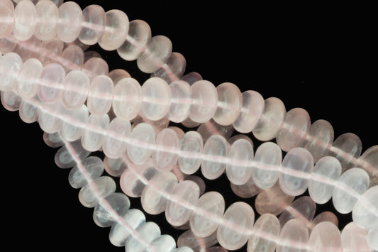 Pink Rose Quartz 6mm Smooth Rondelles