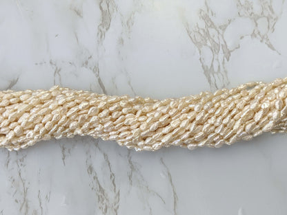 White Freshwater Pearl 7x3mm Biwa Sticks