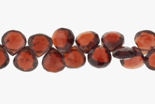 Red Garnet 6mm Faceted Heart Shaped Briolettes