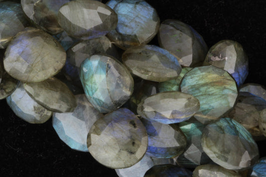 Blue Labradorite 16mm Faceted Heart Shaped Briolettes