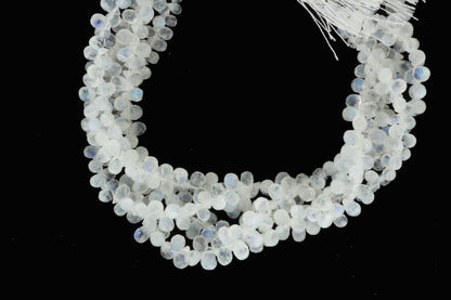 Blue Rainbow Moonstone 7x5mm Faceted Teardrop Briolettes