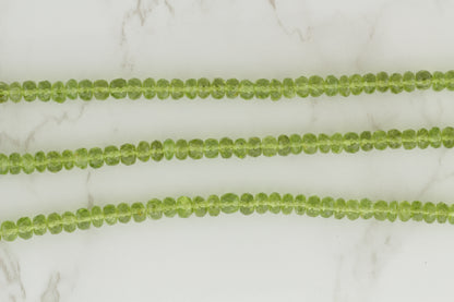 Green Peridot 5.5mm Faceted Rondelles