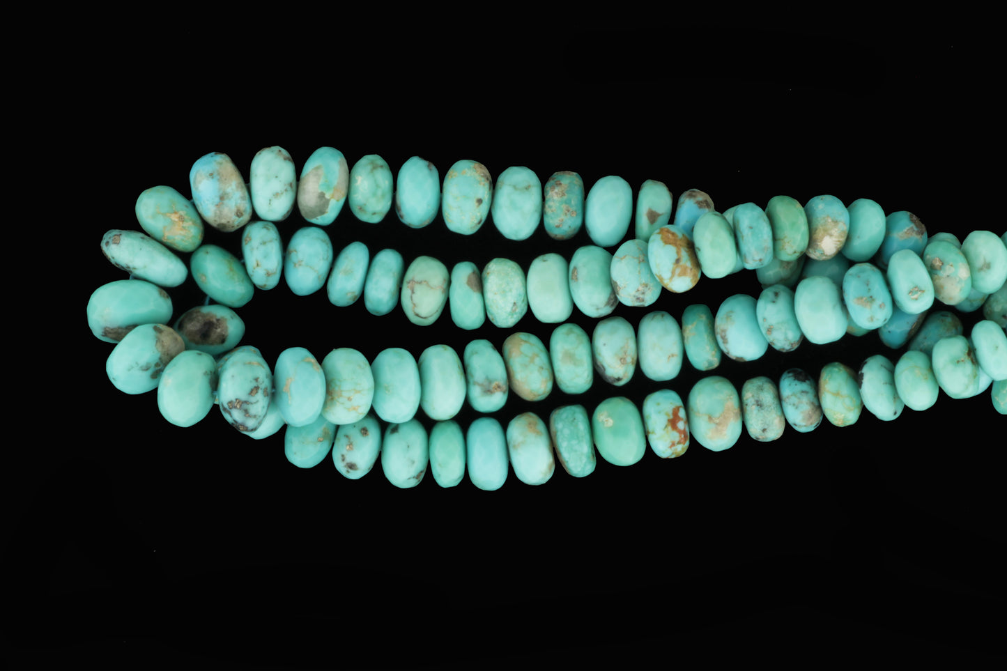 Natural Light Blue Turquoise 6mm Faceted Rondelles