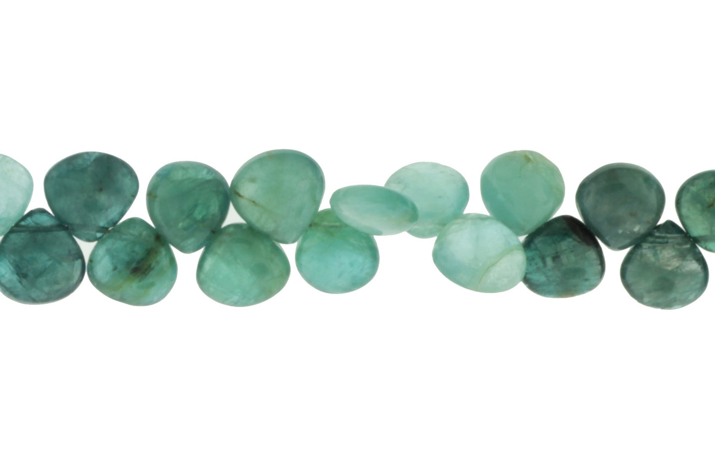 Ombre Blue Grandiderite 6mm Smooth Heart Shaped Briolettes