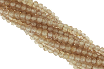 Natural Brown Zircon 3mm Faceted Rondelles