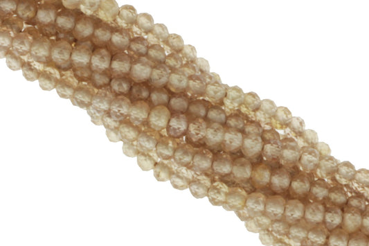 Natural Brown Zircon 3mm Faceted Rondelles