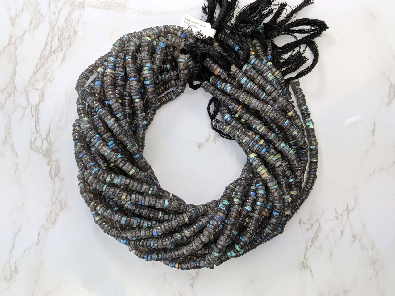 Blue Labradorite 5mm Smooth Tires