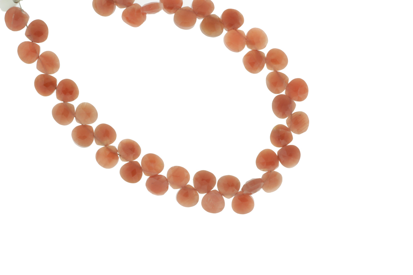 Peach Moonstone 5mm Faceted Heart Shaped Briolettes