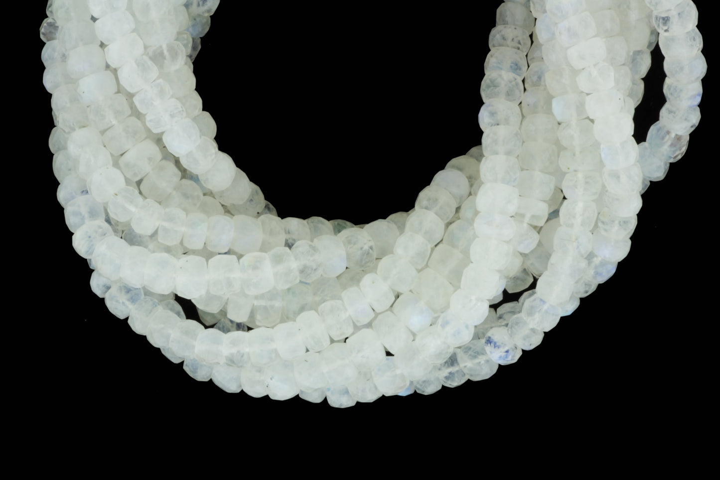 Rainbow Moonstone 7mm Faceted Rondelles