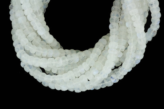 Rainbow Moonstone 7mm Faceted Rondelles