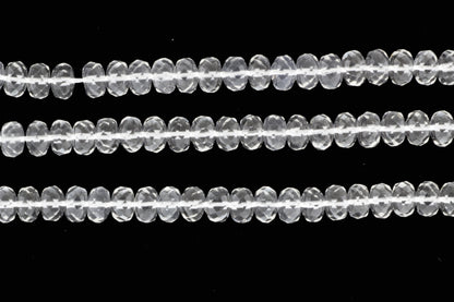Clear Rock Crystal Quartz 10mm Faceted Rondelles