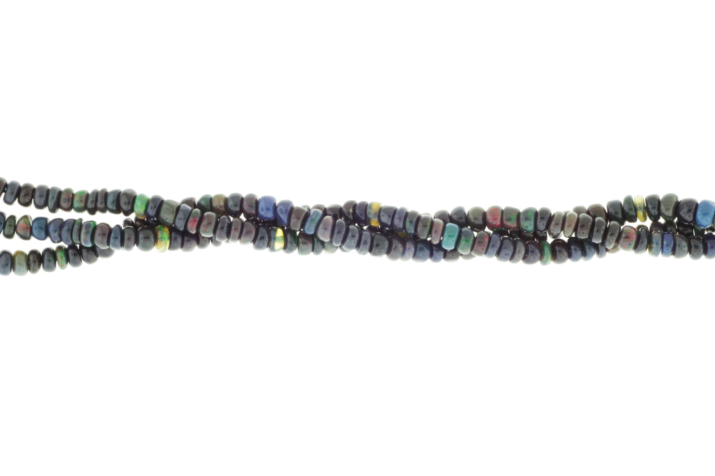 Black Ethiopian Opal 4.5mm Smooth Rondelles