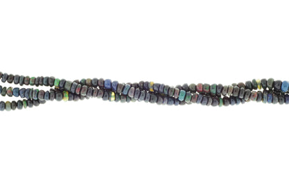 Black Ethiopian Opal 4.5mm Smooth Rondelles