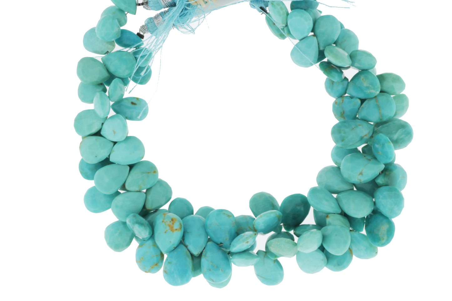 Natural Blue Turquoise 11x7mm Faceted Pear Shaped Briolettes