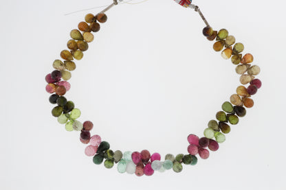 Watermelon Tourmaline 7x5mm Faceted Teardrop Briolettes