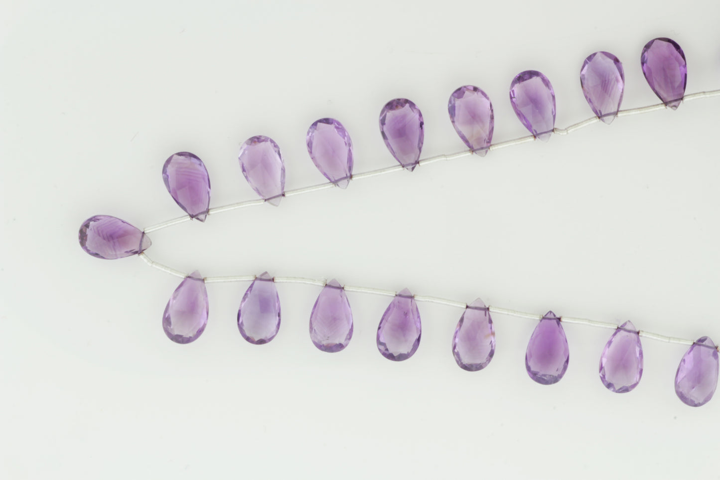 Light Purple Amethyst 12x7mm Faceted Pear Shaped Briolettes