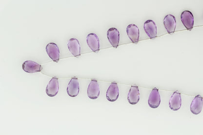 Light Purple Amethyst 12x7mm Faceted Pear Shaped Briolettes