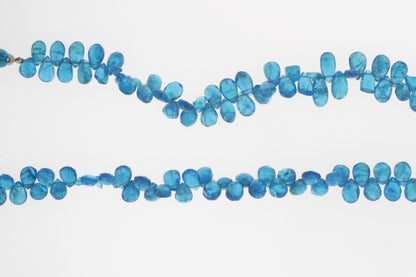 Neon Blue Apatite 7x4mm Faceted Pear Shaped Briolettes