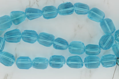 Swiss Blue Hydro Quartz 16x12mm Faceted Nuggets