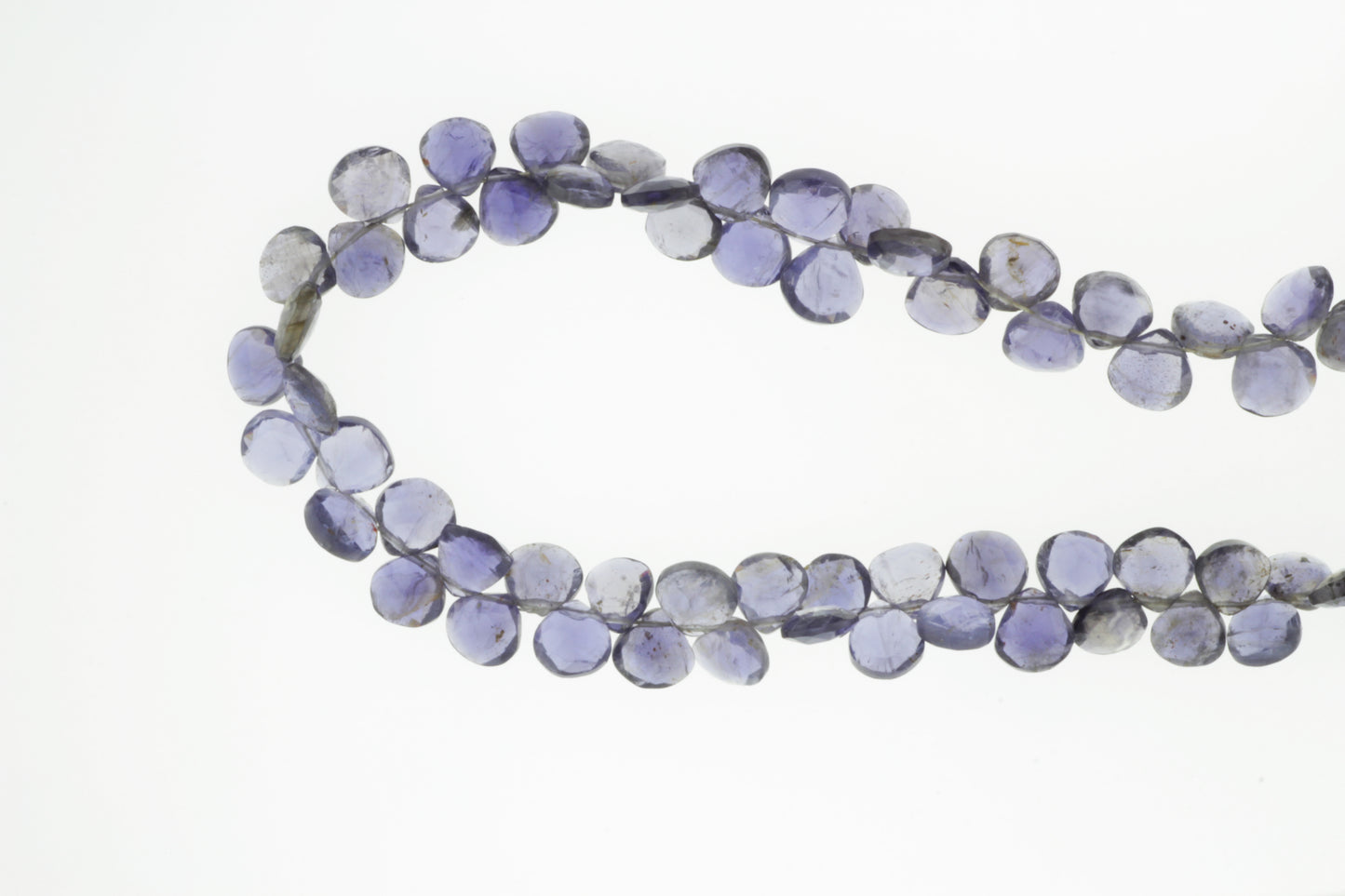 Blue Iolite 9mm Faceted Heart Shaped Briolettes
