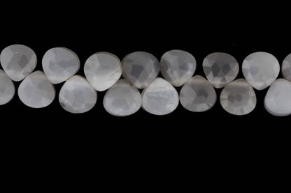 Gray Moonstone 6mm Faceted Heart Shaped Briolettes