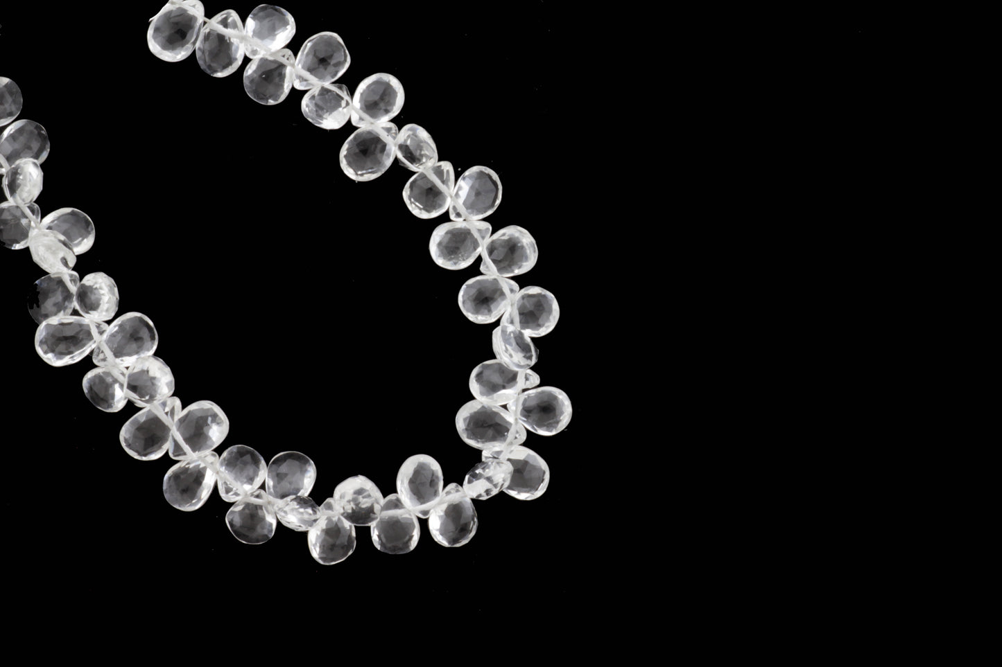 Clear Rock Crystal Quartz 7x5mm Faceted Pear Shaped Briolettes