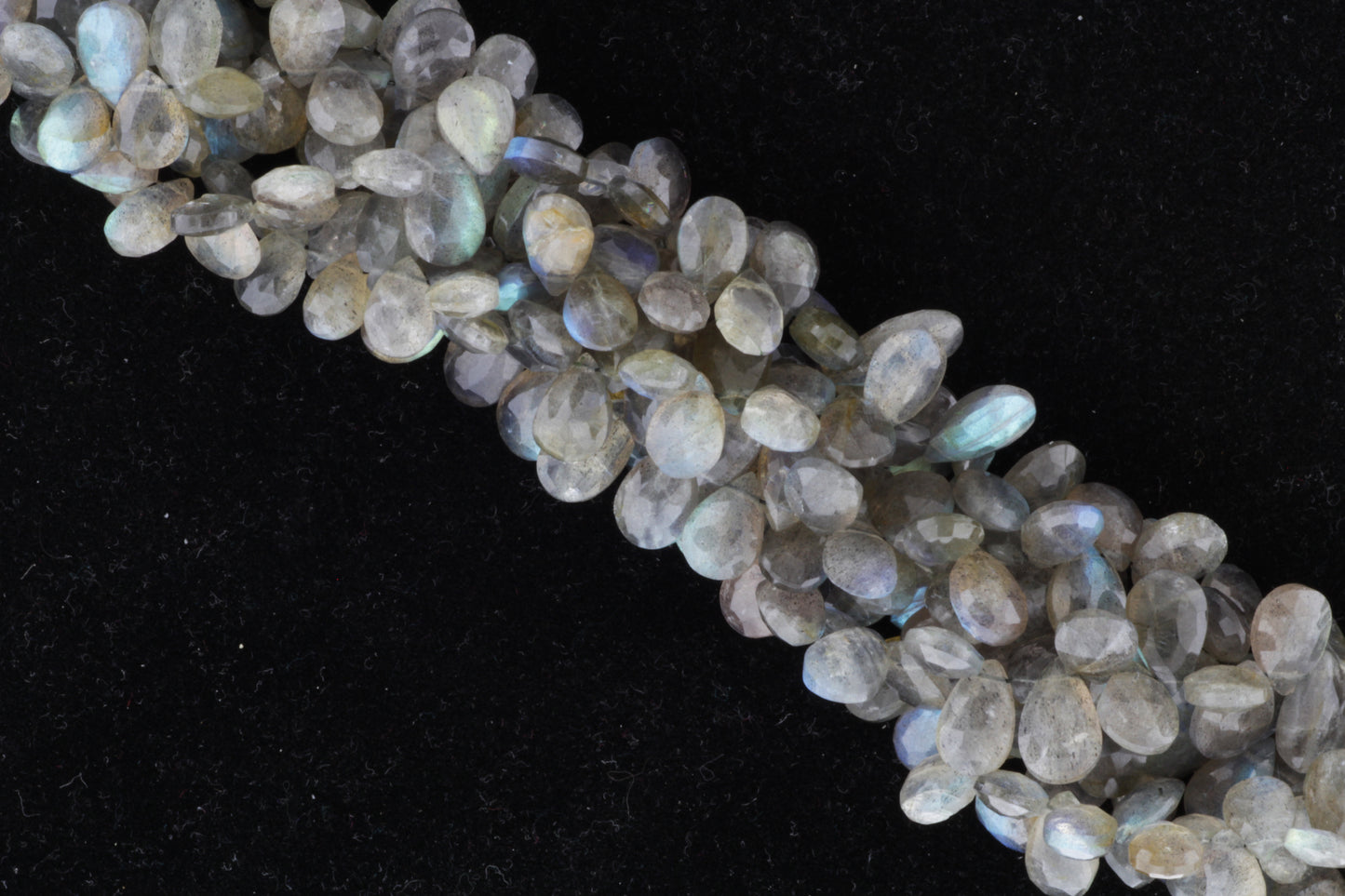 Blue Labradorite 9x6mm Faceted Pear Shaped Briolettes