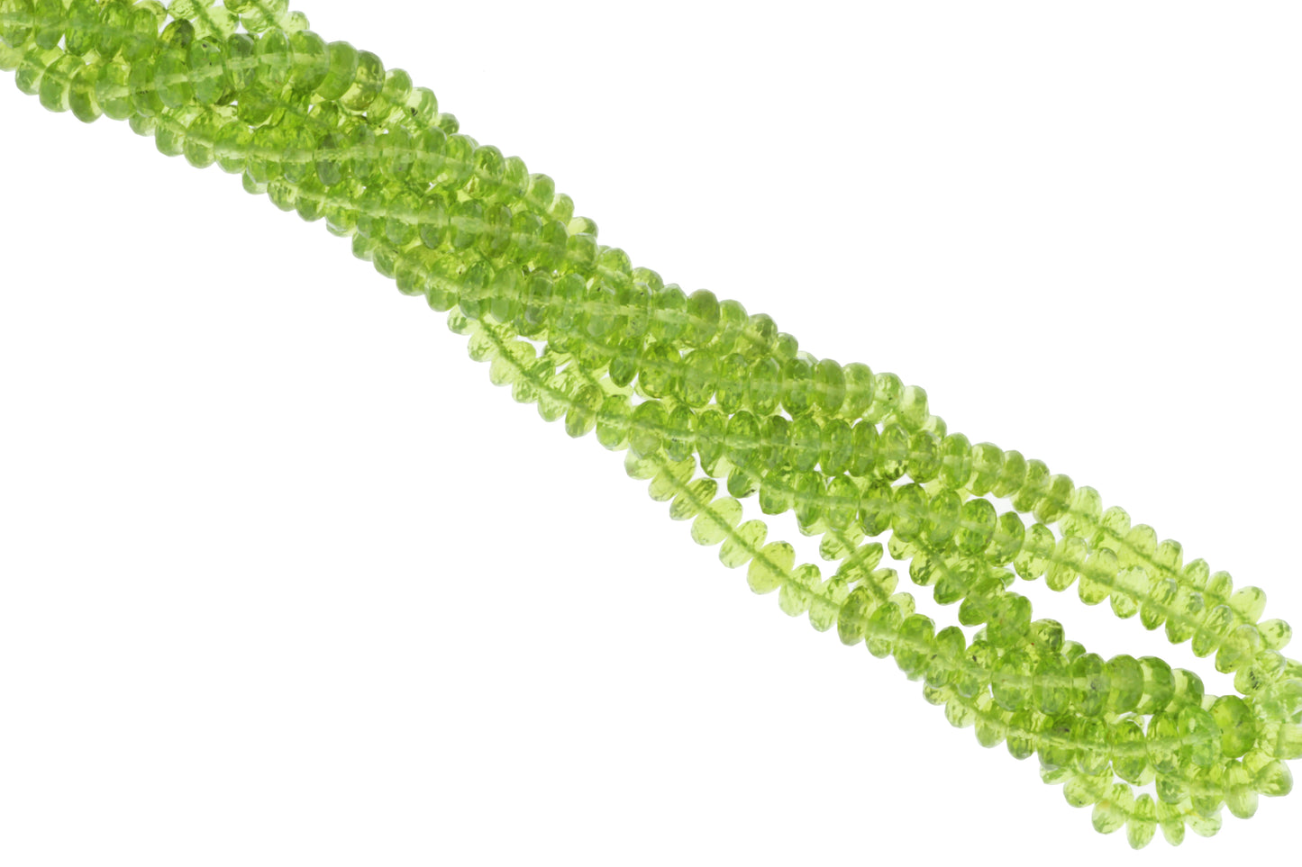 Green Peridot 6.5mm Faceted Rondelles