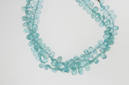 Sea Blue Apatite 6x4mm Faceted Pear Shaped Briolettes