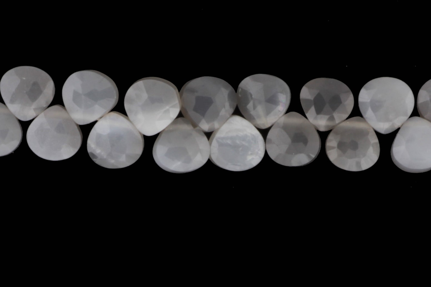 Gray Moonstone 5mm Faceted Heart Shaped Briolettes