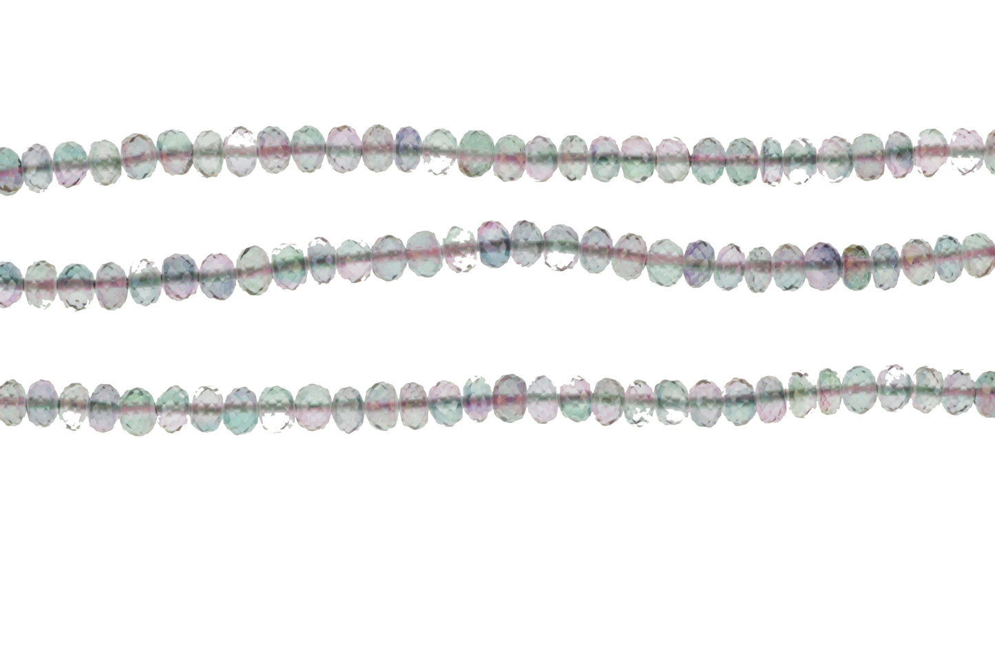 Coated Rainbow Quartz 6mm Faceted Rondelles